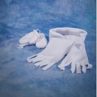 Rękawiczki do chrztu z szalikem